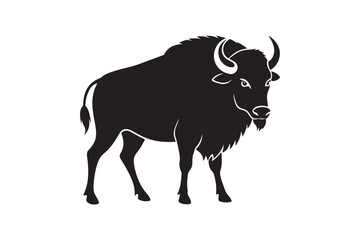 Bison silhouette vector illustration, Bison silhouette vector, Bison silhouette PNG