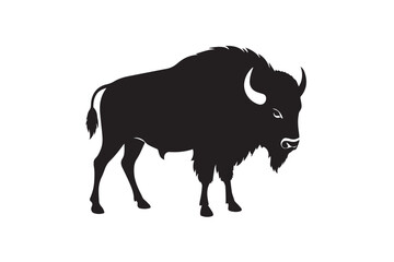 Bison silhouette vector illustration, Bison silhouette vector, Bison silhouette PNG