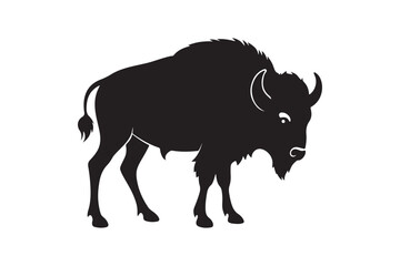 Bison silhouette vector illustration, Bison silhouette vector, Bison silhouette PNG