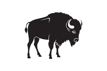Bison silhouette vector illustration, Bison silhouette vector, Bison silhouette PNG