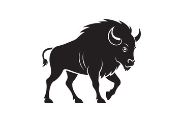 Bison silhouette vector illustration, Bison silhouette vector, Bison silhouette PNG
