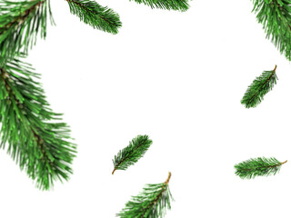 fir leaves transparent png for christmas or happy new year poster, banner, blur fir leaves or pine leaves png for advertisement, social media creative.