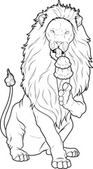 Lion Waffle ice cream Animal Vector Graphic Art Illustration