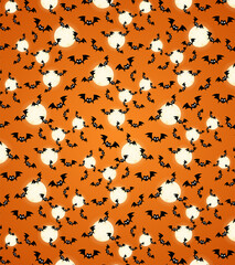 Halloween Pattern with Bats and Moons