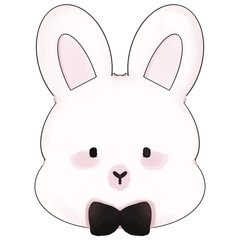 Cute fluffy rabbit with bow 