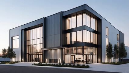 Two-Story Modern Industrial Office Building