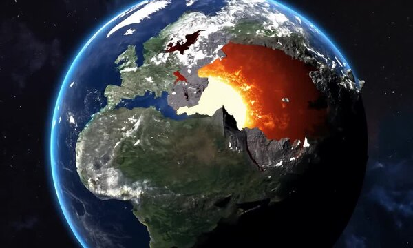 Apocalypse, end of the world, exploding earth, extinction. Generative AI