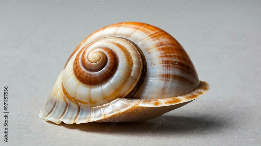 Wall mural smooth shell on plain background