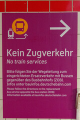 Schild "Kein Zugverkehr"