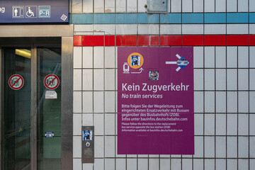 Schild "Kein Zugverkehr"