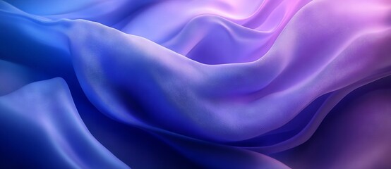 Obraz premium Futuristic Blue and Purple Gradient Background with Smooth Wave Lines. AI generated illustration