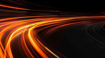 Orange Light Lines Emphasizing Speed on Dark Background
