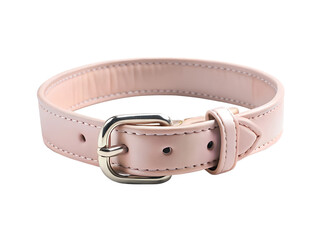 leather dog collar on transparent or white background, pet collar, front view