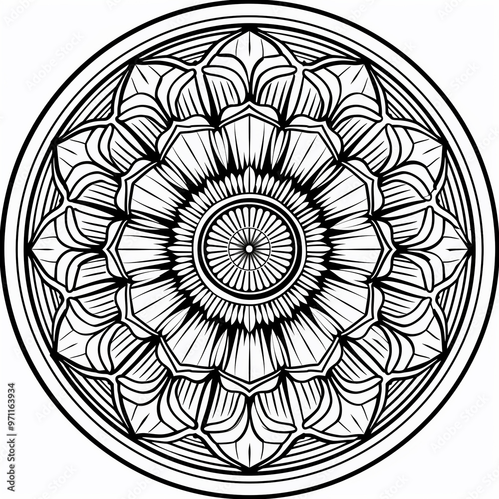 Poster adult colouring book page