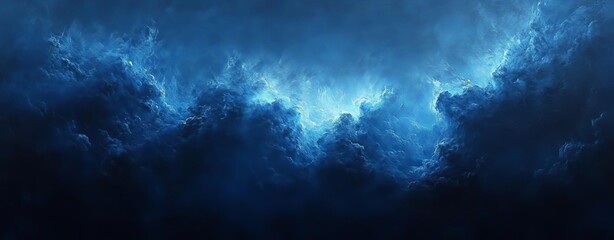 Fototapeta premium Dark blue and black abstract texture with hints of mist and fog, capturing the depth and mystery of the ocean or a night sky The image should be rich and immersive