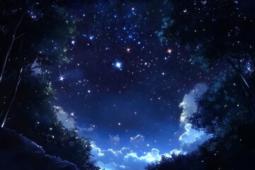 Mesmerizing Night Sky with Glowing Stars and Celestial Bodies - Galactic Wonders