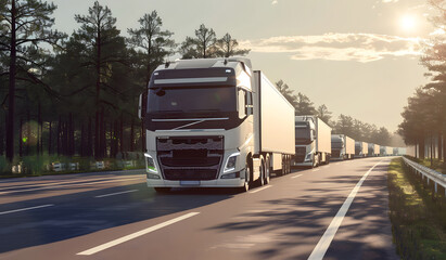 Obraz premium A heavy cargo truck on the road