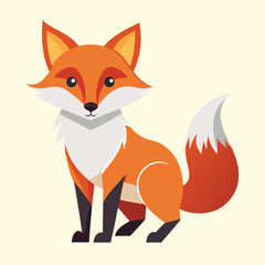 Obraz premium cute fox silhouette vector design
