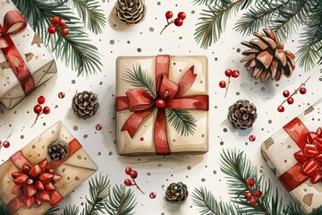 New Year and Christmas background. Generative AI