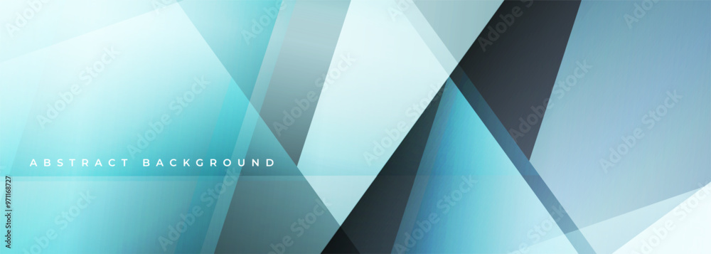 Aufkleber light blue modern abstract wide banner background with geometric shapes. vector illustration