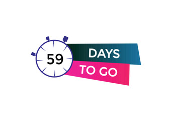 59 days to go, icon, stile, timer, countdown, clock, time,  background, template, 59 days to go, countdown, sticker, left banner, business, sale, label button
