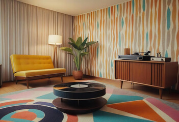 Vintage retro living room.
