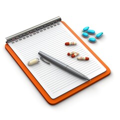 Prescription pad clipart isolated on white background
