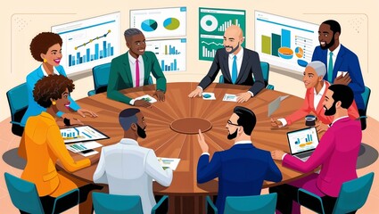 group of business people in a meeting