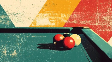 Retro Snooker Tournament Poster with Bold Colors and Vintage Typography