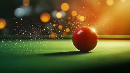 Captivating High-Speed Snapshot of a Rolling Snooker Ball on the Table