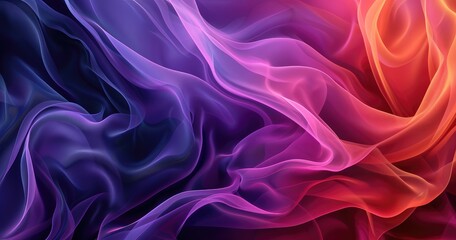 Obraz premium A vibrant abstract swirl of colorful, translucent waves creating a dynamic and fluid visual effect.