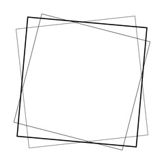 Frame square icon element, abstract, outline border grunge shape icon, decorative doodle for design in vector illustration