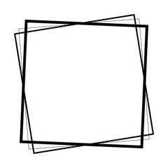 Frame square icon element, abstract, outline border grunge shape icon, decorative doodle for design in vector illustration