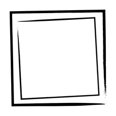 Frame square icon element, abstract, outline border grunge shape icon, decorative doodle for design in vector illustration