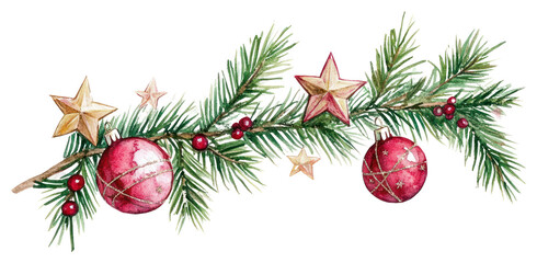 PNG Festive Christmas branch illustration