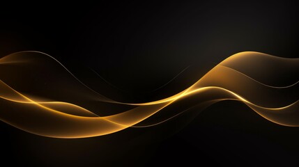 Abstract gold wave on a black background.