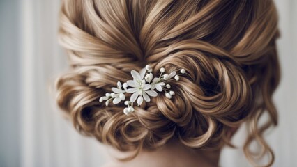 Obraz premium wedding hairstyle, close-up