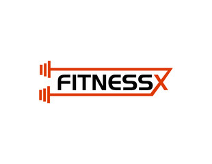 FitnessX, gym, fitness, black, orange, text, logo, letter, letters, professional, clean, creative.