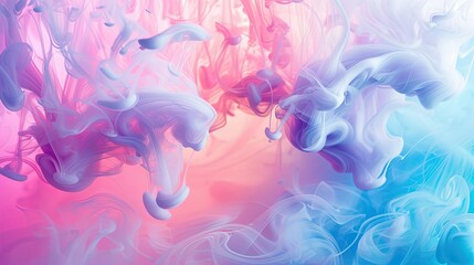 Fototapeta premium A vibrant abstract swirl of pink and blue colors blending together, creating a dreamy and fluid visual effect.