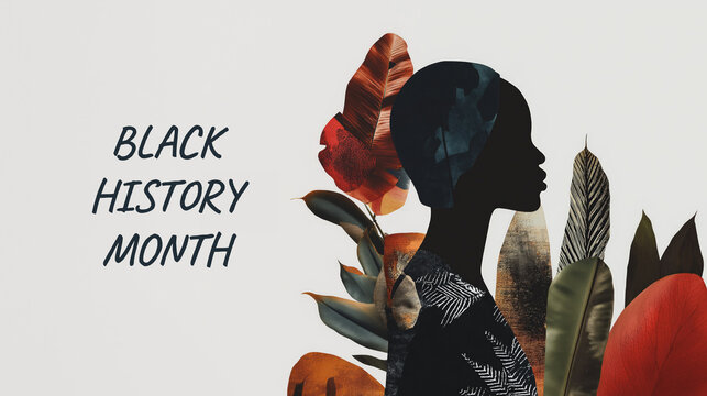 Celebrate Black History Month with a vibrant banner featuring African patterns and colorful abstract shapes, showcasing cultural heritage and identity