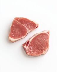 Fototapeta premium Fresh pork cutlets isolate on white background