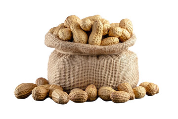 Close up of peanuts on transparent png background, types of nuts concept, popular nutrition and high protein snack. PNG