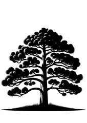 Fototapeta premium Pine Tree SVG, Forest Tree SVG, Mountain Forest SVG, Plant SVG, Sunset SVG, Nature SVG, Leaves SVG, Pine Tree Silhouette, Forest belt SVG, Tree Design, Cut file for Cricut SVG, JPG, PNG