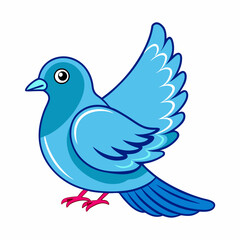 Blue pigeon bird stock illustration