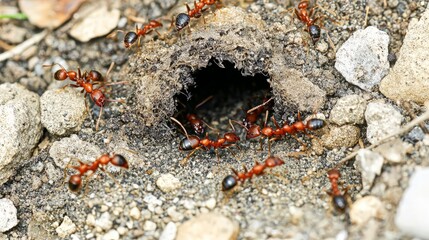 Ants Entering their Nest