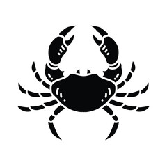 Crab silhouette vector icon illustration white background 
