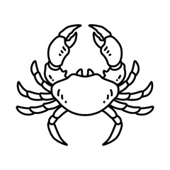 Crab line vector icon illustration white background 