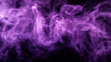 Fototapeta premium A close-up of purple smoke swirling against a black background, creating a mysterious and abstract effect