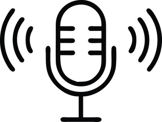Microphone Logo icon in color style Studio microphone vector concept