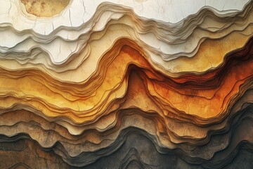 Stunning Abstract Landscape with Wavy Terrain and Earthy Tones